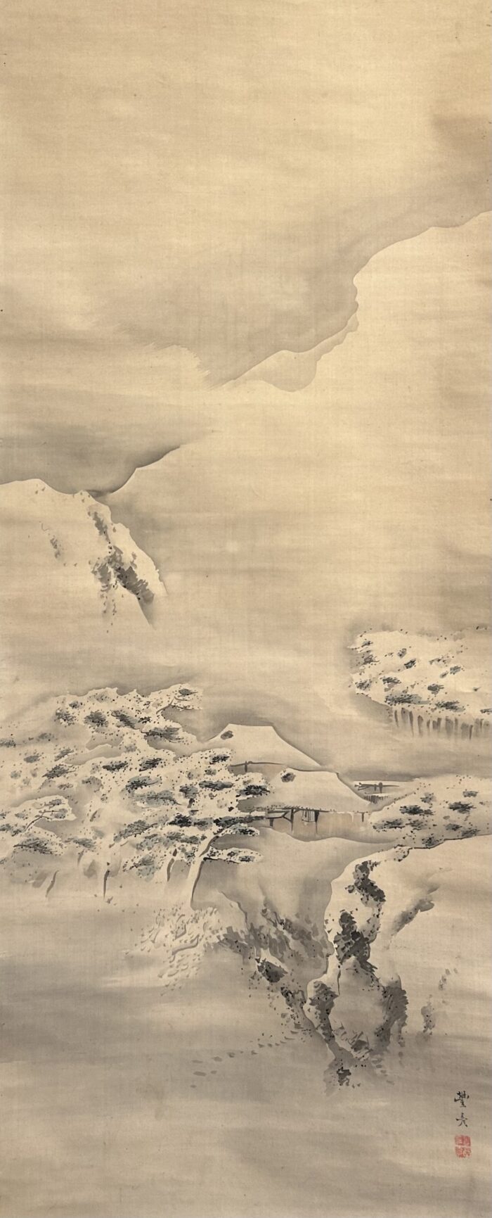 Okamoto Toyohiko: Snowy Landscape